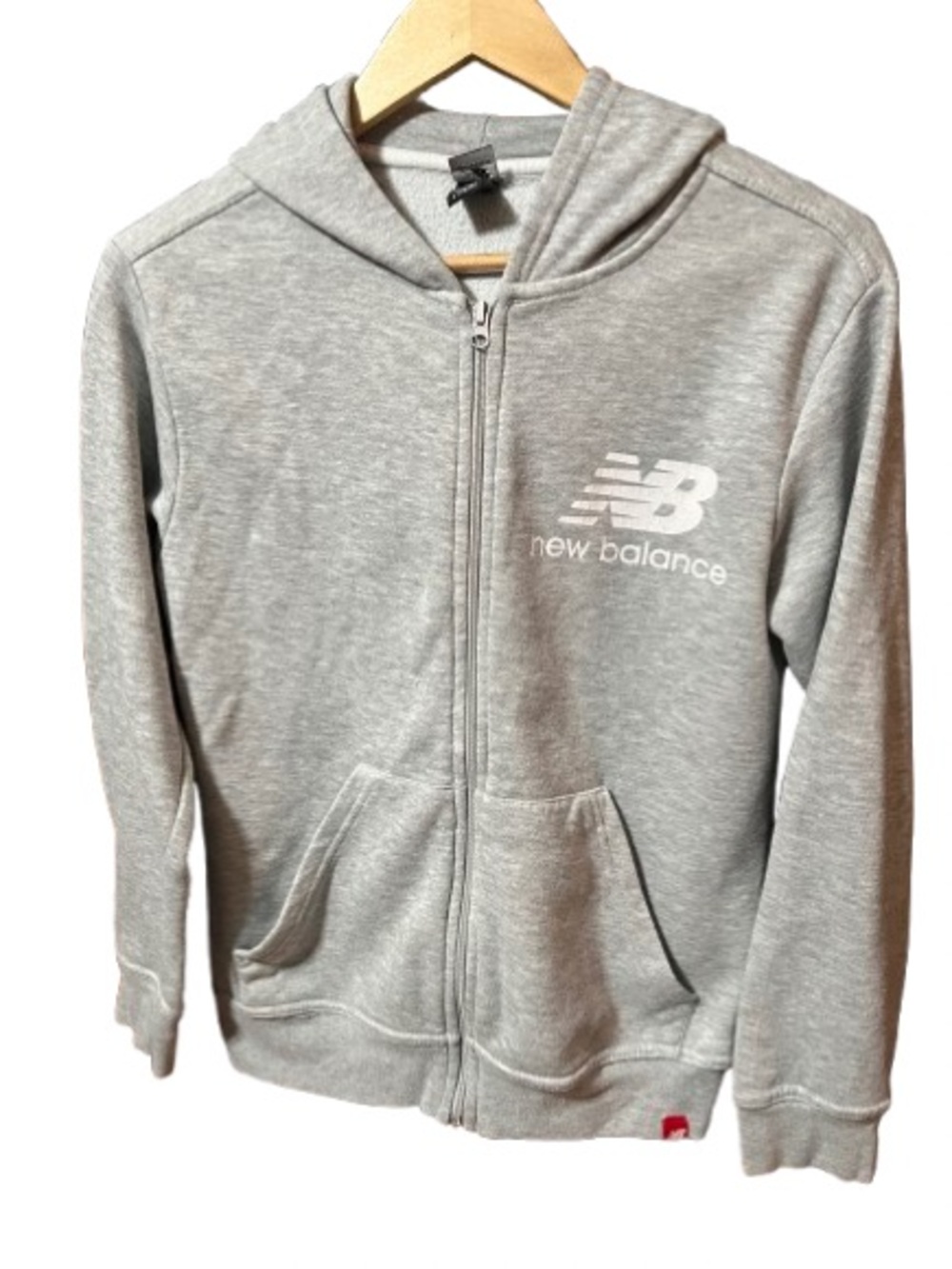 New Balance Light Gray Zip-Up Hoodie Size Large